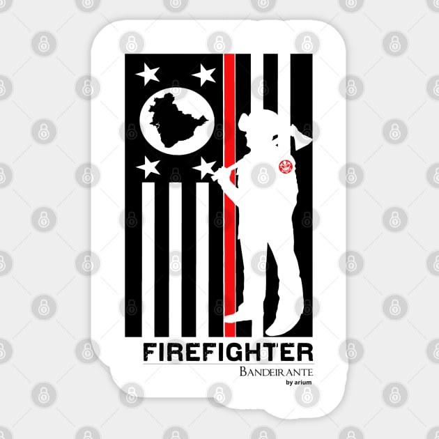 Firefighter Bandeirante Black Sticker by Leo Carneiro